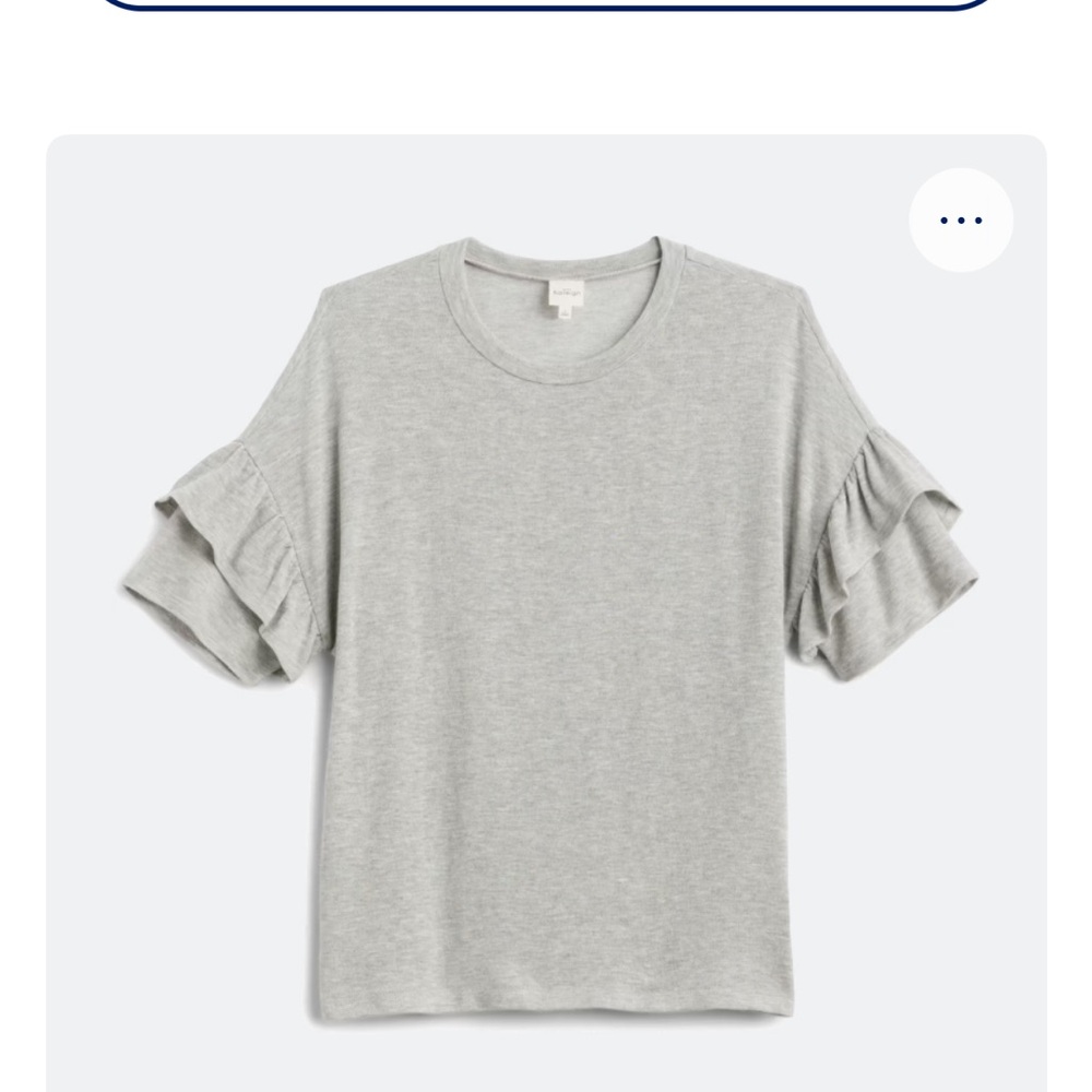NWOT Kaileigh brand  Gray Ruffle Sleeve Knit Top. Stitch Fix Size Large